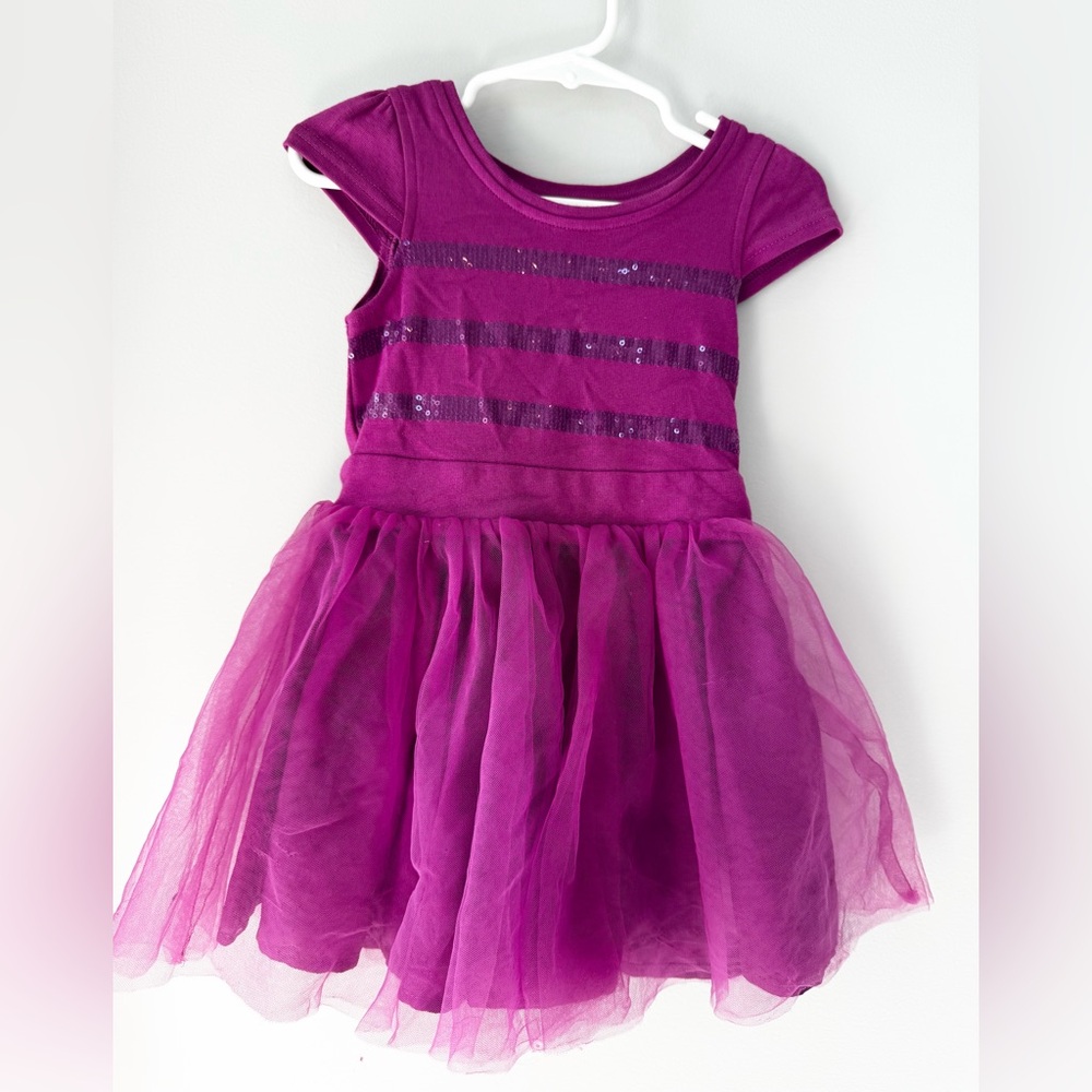 Ruum Purple Girls Party Dress with Sequins and Tulle
